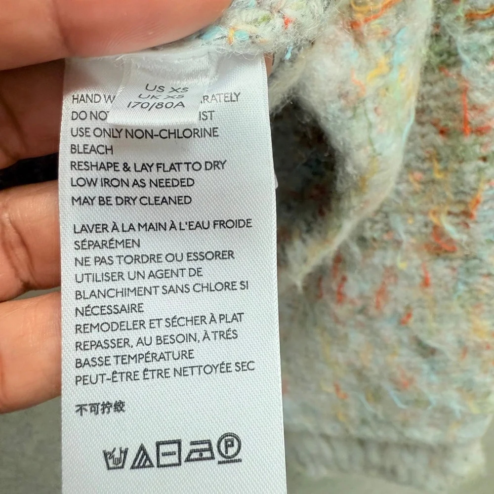 Urban Outfitters‎ Kimchi Blue XS Cropped Knit Button Up Multicolor Boho Sweater - Picture 3 of 10
